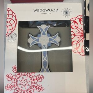 NWT Wedgwood Blue and White Cross Ornament - 3 available
